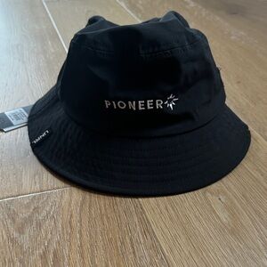 UNRL Black Bucket Hat with Pioneer on it
